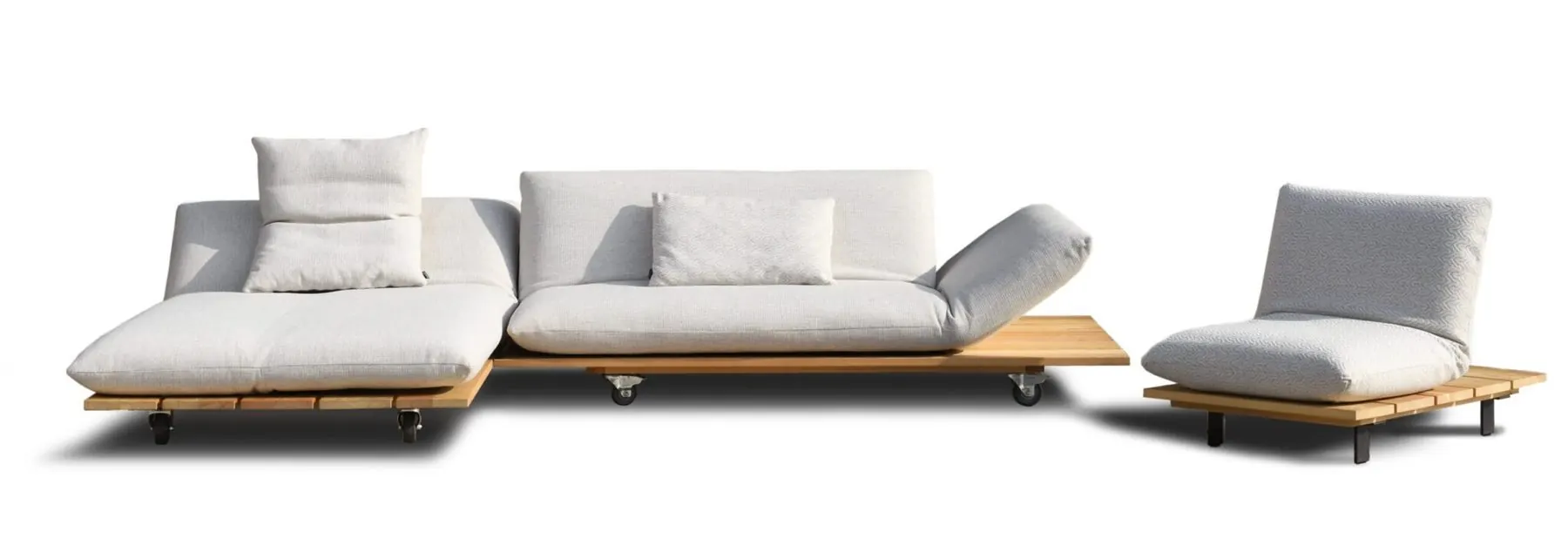 Outdoor-Modulsystem Akito aus Liege, Sofa und Hocker