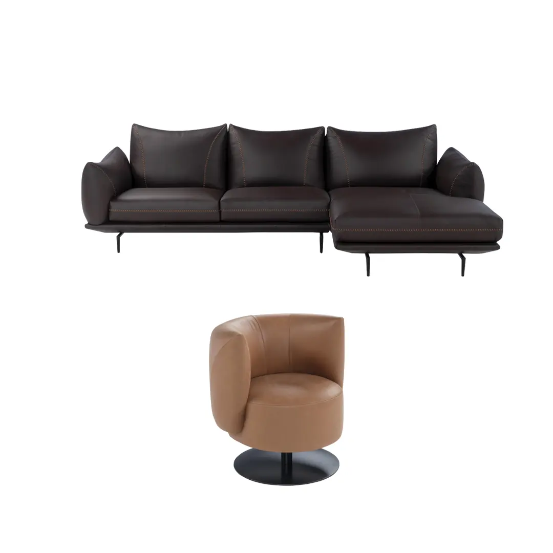 Schwarzes Sofa Dragees mit gebogenen Armlehnen auf schlanken Füßen