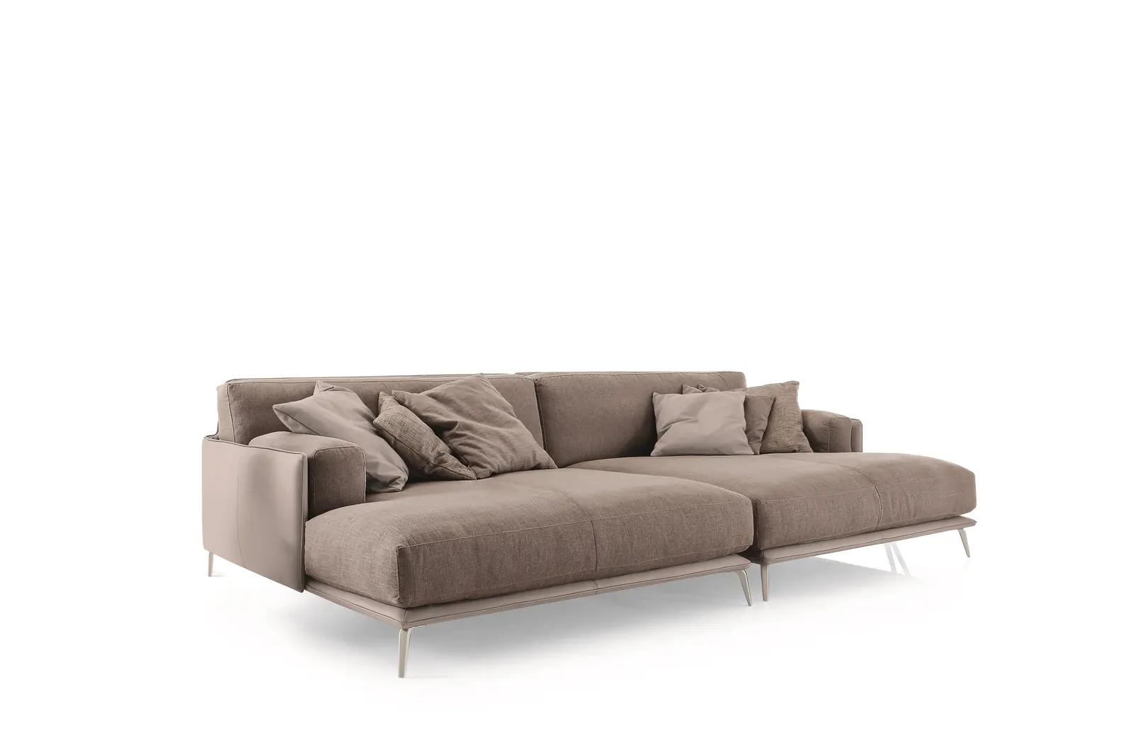 Beiges Sofa Kris Mix mit mehreren Rücken- und Zierkissen